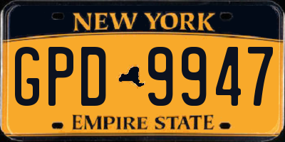 NY license plate GPD9947