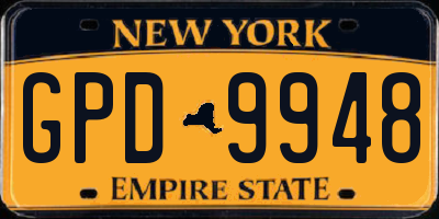 NY license plate GPD9948