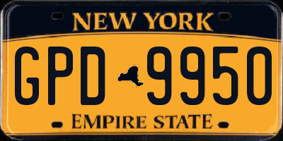 NY license plate GPD9950