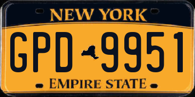 NY license plate GPD9951