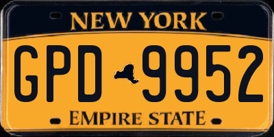 NY license plate GPD9952