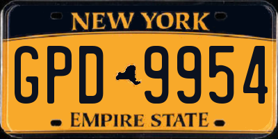 NY license plate GPD9954