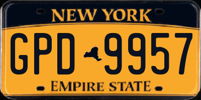NY license plate GPD9957