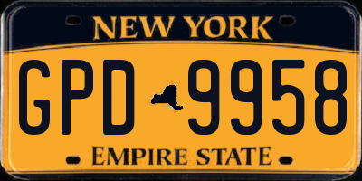 NY license plate GPD9958