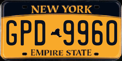 NY license plate GPD9960