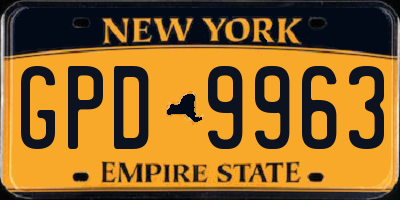 NY license plate GPD9963