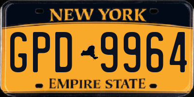 NY license plate GPD9964