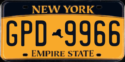 NY license plate GPD9966