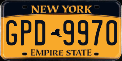NY license plate GPD9970