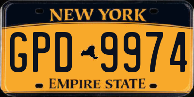 NY license plate GPD9974