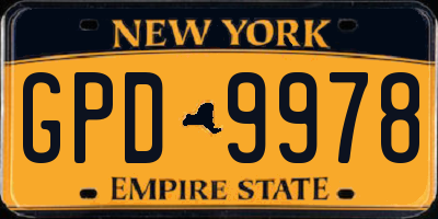 NY license plate GPD9978