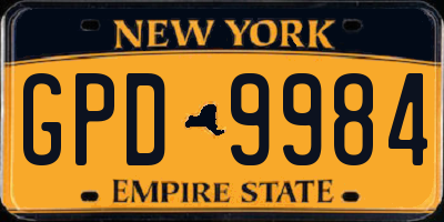 NY license plate GPD9984