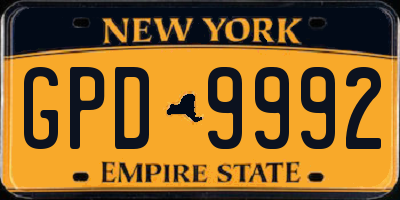 NY license plate GPD9992