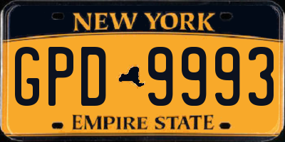 NY license plate GPD9993