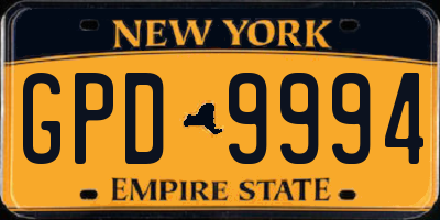 NY license plate GPD9994