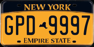 NY license plate GPD9997
