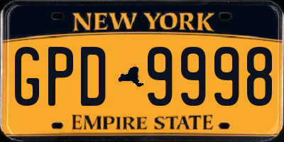 NY license plate GPD9998