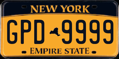 NY license plate GPD9999