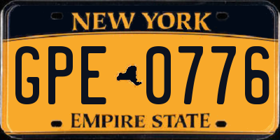 NY license plate GPE0776
