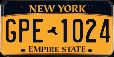 NY license plate GPE1024