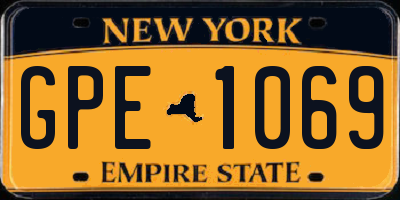 NY license plate GPE1069