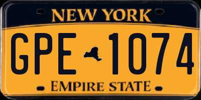 NY license plate GPE1074