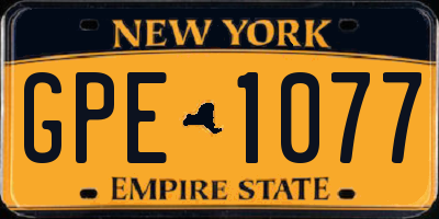 NY license plate GPE1077