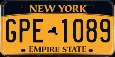 NY license plate GPE1089