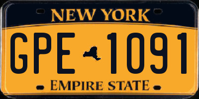 NY license plate GPE1091