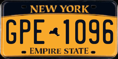 NY license plate GPE1096
