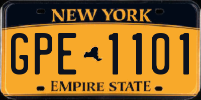 NY license plate GPE1101
