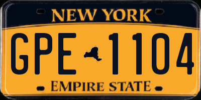 NY license plate GPE1104