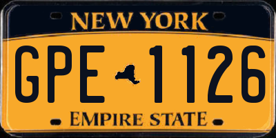 NY license plate GPE1126