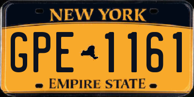 NY license plate GPE1161