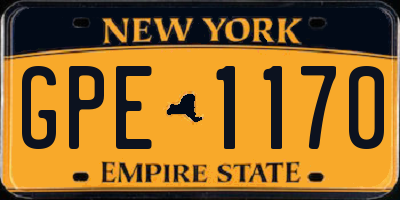 NY license plate GPE1170