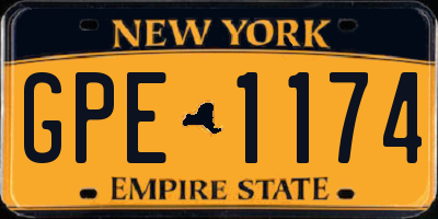 NY license plate GPE1174