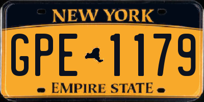 NY license plate GPE1179
