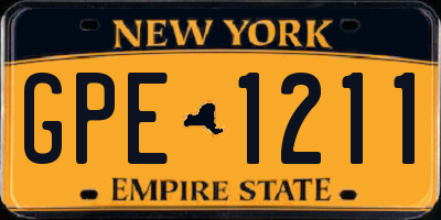 NY license plate GPE1211