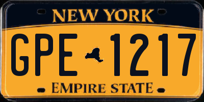NY license plate GPE1217