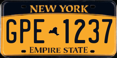 NY license plate GPE1237