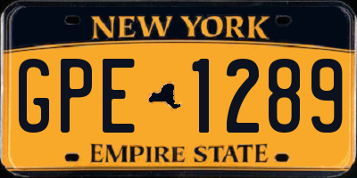 NY license plate GPE1289