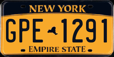 NY license plate GPE1291