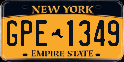 NY license plate GPE1349
