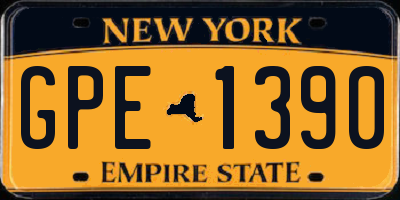 NY license plate GPE1390
