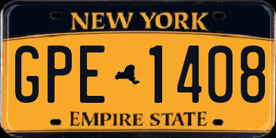 NY license plate GPE1408