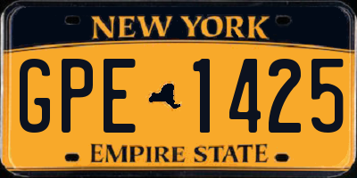 NY license plate GPE1425
