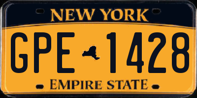 NY license plate GPE1428