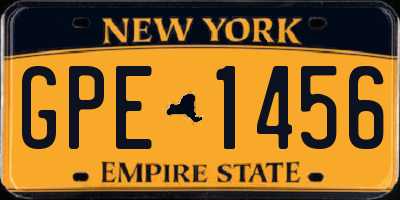 NY license plate GPE1456