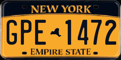 NY license plate GPE1472