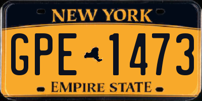 NY license plate GPE1473